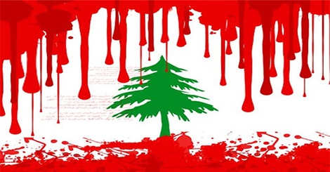 علم لبنان ينزف