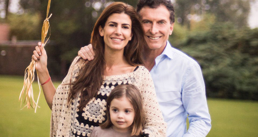 رئيس الأرجنتين وزوجته اللبنانية جوليانا عواضة وابنتهما