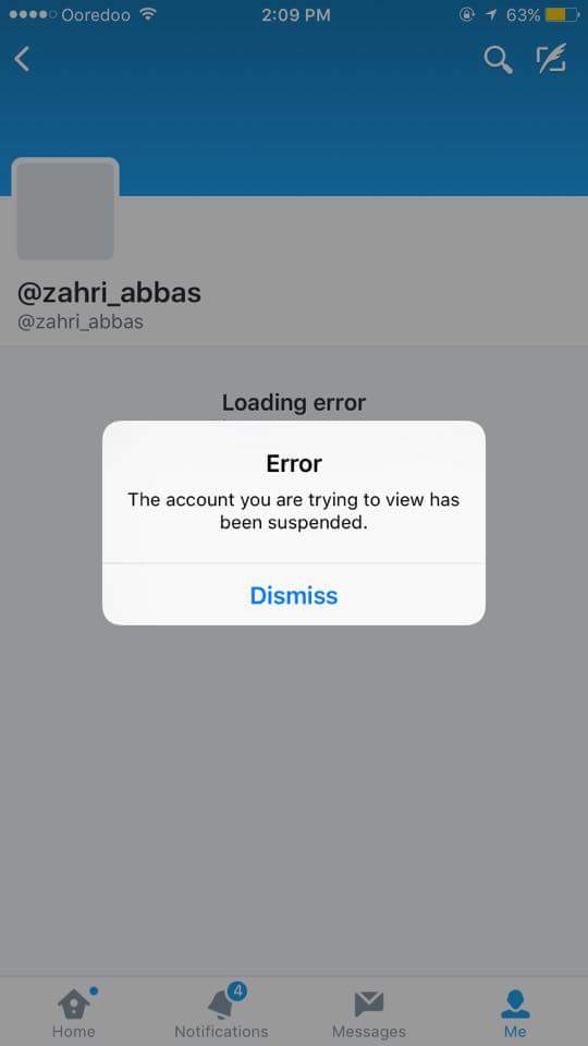تويتر يحجب حساب عباس زهري