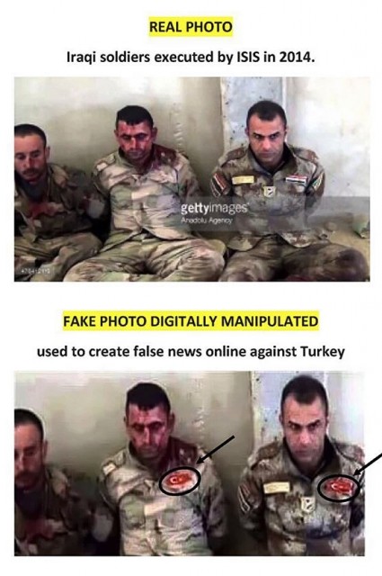 صورة مفبركة لمقاتلين اتراك