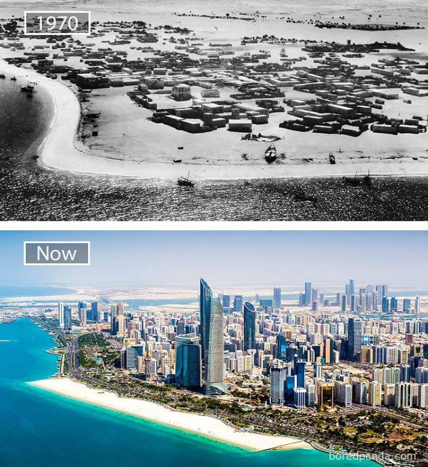 أبو ظبي-الإمارات العربية المتحدة، التغير بين عام 1970 والأن