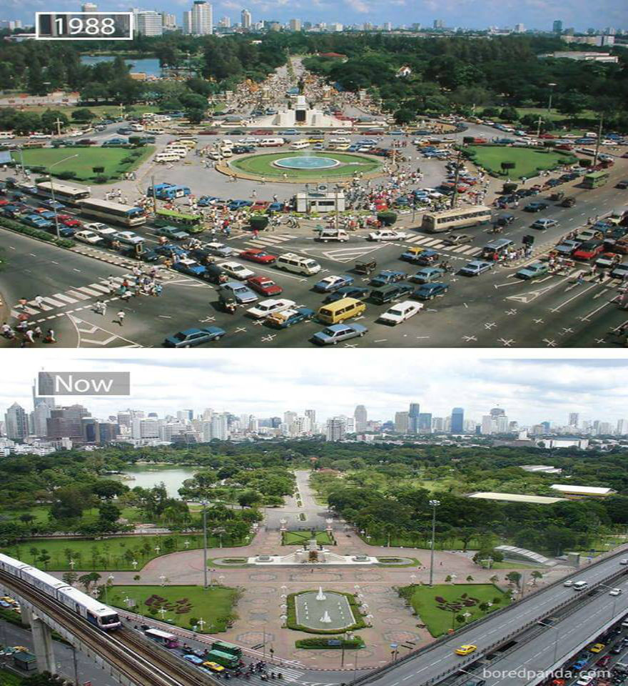 بانكوك-تايلاند، في الصورة الفرق بين عام 1988 والأن