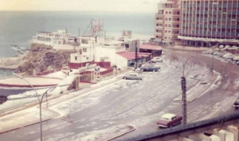 الثلوج على سواحل بيروت عام 1963