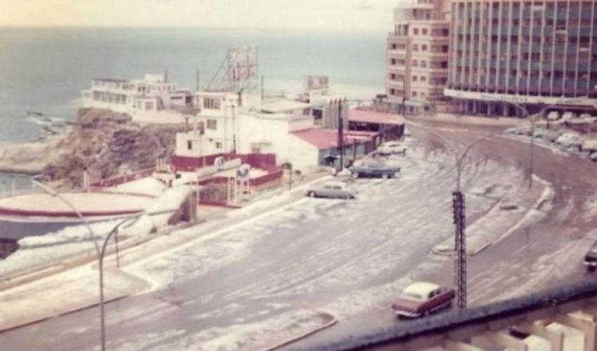 الثلوج قرب شاطىء الروشة بيروت عام 1963