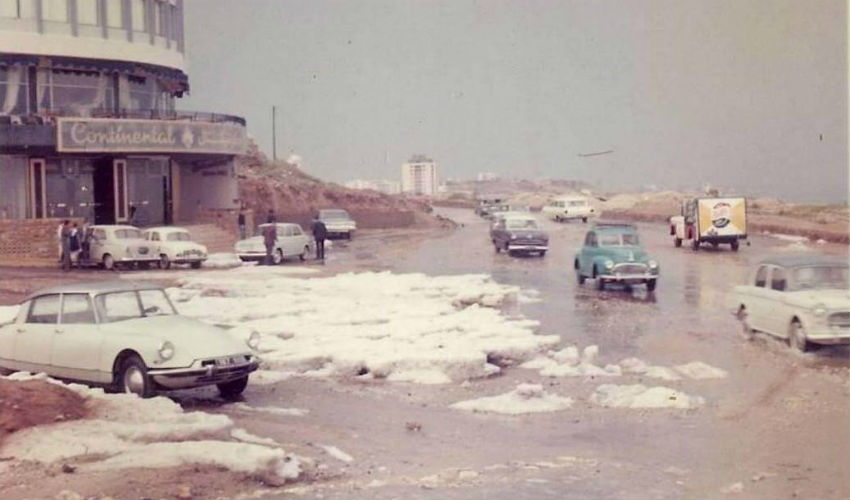 تساقط الثلوج على سواحل بيروت في الـ 1963