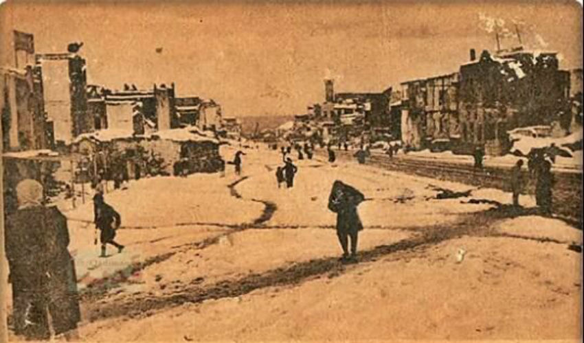 بيروت تحت الثلوج، شارع اللنبي في شباط عام 1920