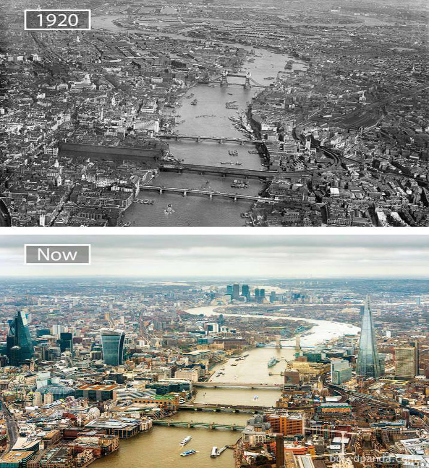 لندن-بريطانيا، في عام 1920 وفي الوقت الحالي