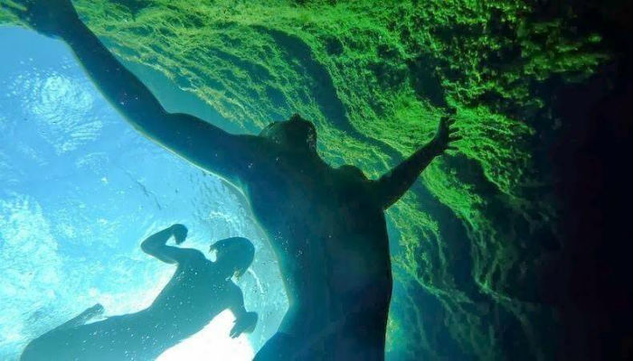 السياح يسبحون في مياه بئر يعقوب في ولاية تكساس