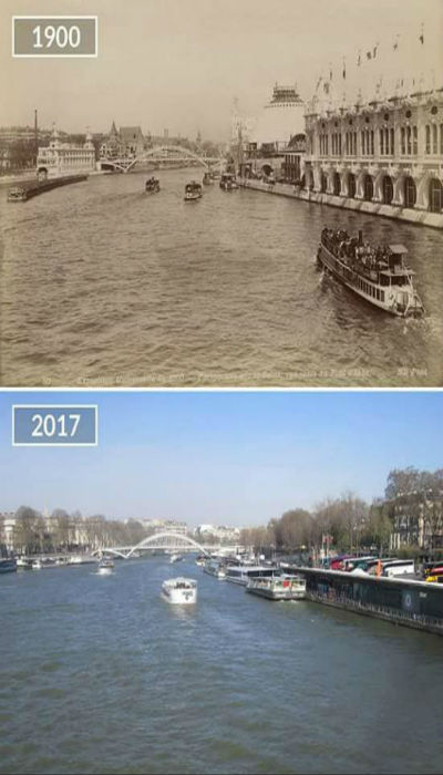 نهر السين في باريس بين عام 1900 وعام 2017