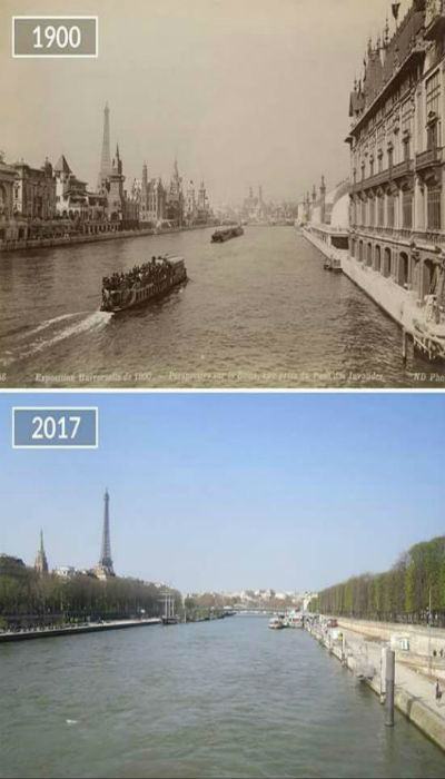 نهر السين-باريس بين عامي 1900 و 2017