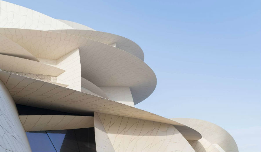 شكل بناء متحف قطر الوطني 