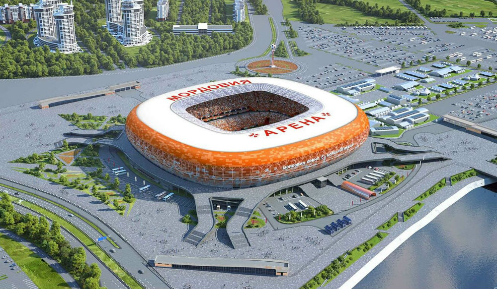 وملعب موردوفيا ارينا - سارانسك-روسيا، يتسع لـ45 ألف متفرج