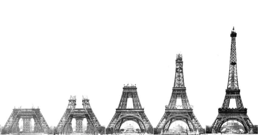 مراحل بناء برج إيفل الشهير في فرنسا