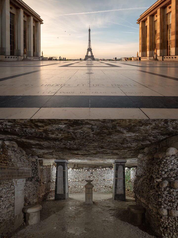 يقع تحت برج إيفل في باريس-فرنسا، سراديب للموتى
