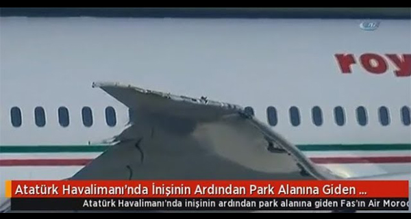 اصطدام طائرة مغربية في اسطنبول