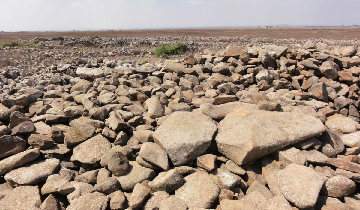 النصب الحجري الغامض المسمى بـ«رجم الهري» أو "جلجال رافائيم" في الجولان.