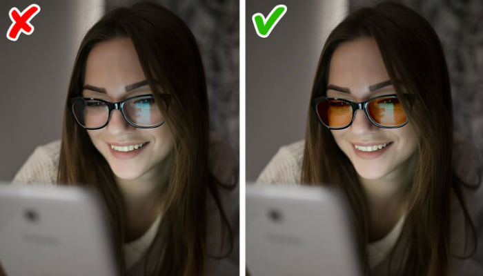 إن استخدام "النظارات الملونة" الكهروضوئية عند الليل تمنع الضوء الأزرق من التأثير على النظر، وبالتالي تساعد على التخلص من الأرق.