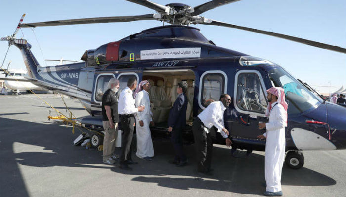 شركة الطائرات المروحية في معرض الطيران السعودي الدولي.