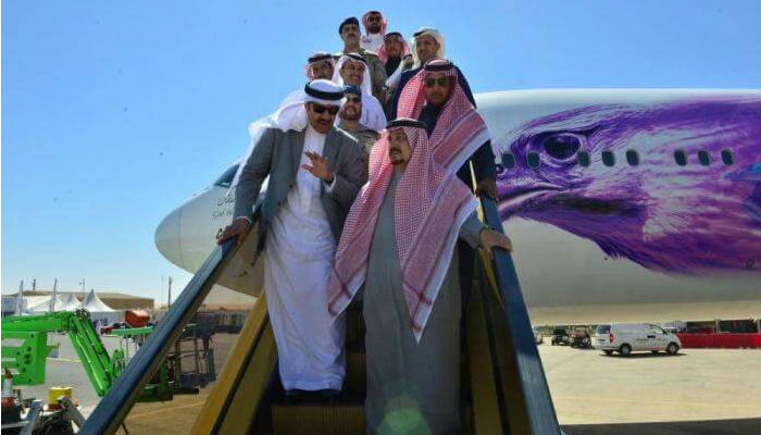 الأمير "سلطان بن سلمان" والأمير "فيصل بن بندر بن عبد العزيز" وفاعليات في معرض الطيران السعودي الدولي.