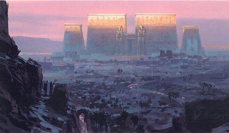 الشكل التخيلي للحياة المصرية كما تخيلتها لعبة "Assassin's Creed Origins".