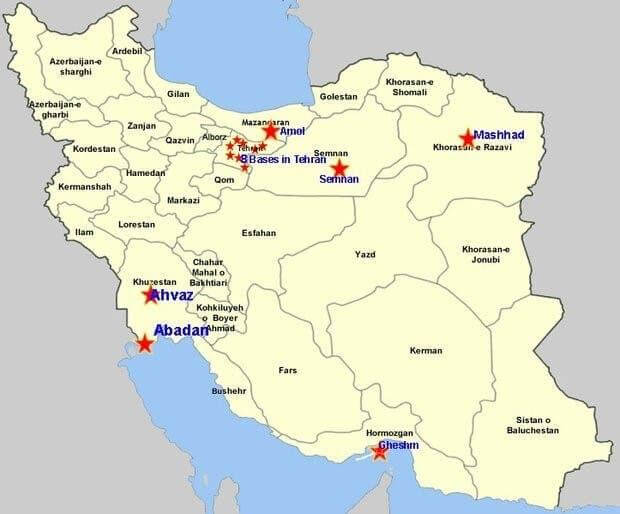 خريطة- معسكرات ايران