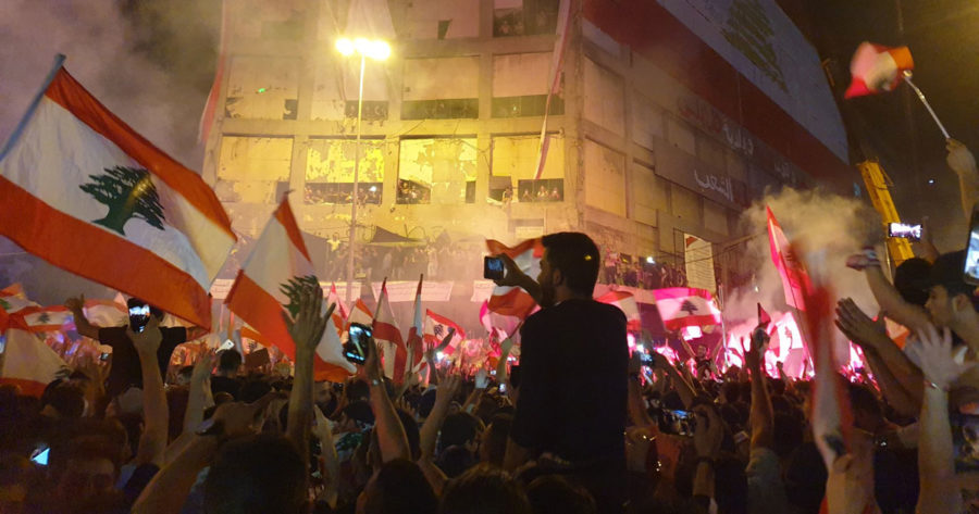 التظاهرة في لبنان