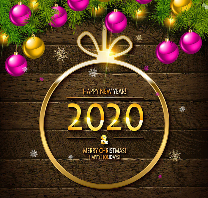 Happy New Year 2020 & Merry Christmas! Happy Holidays