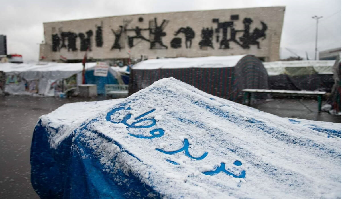 اكتست مخيمات اللاجئين في العراق بالثلوج أيضاً
