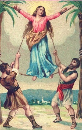القديسة كورونا لحظة إعدامها