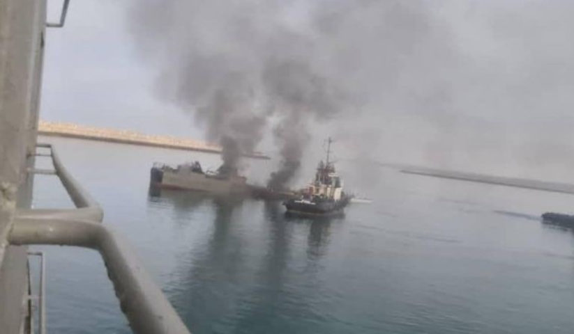 السفينة الايرانية التي قصفت عن طريق الخطأ