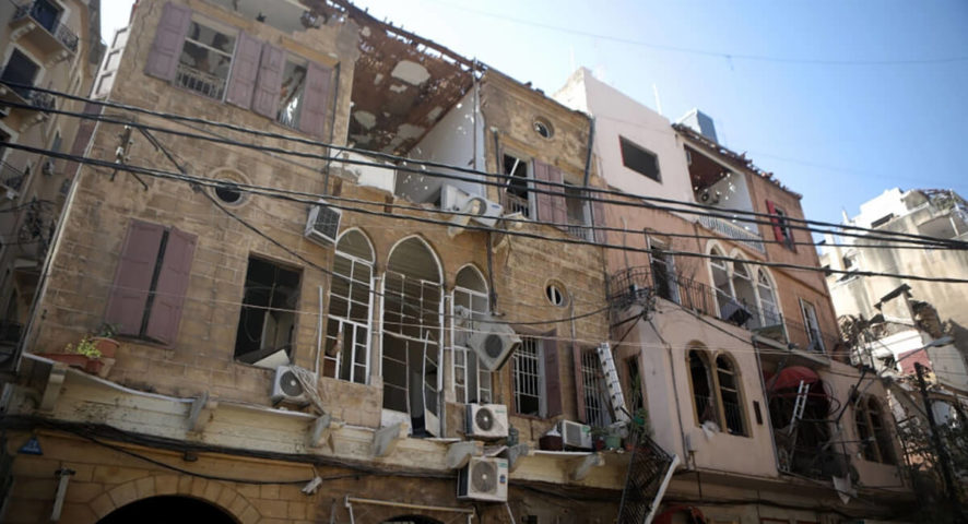 الدمار الذي خلفه انفجار مرفأ بيروت في مباني بيروت الأثرية