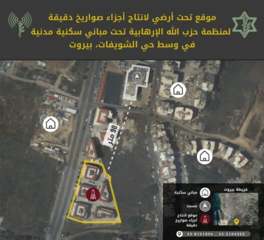 مواقع حزب الله التي عرضها نتنياهو