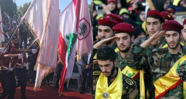 كشافة القوات اللبنانية ومقاتلين من حزب الله