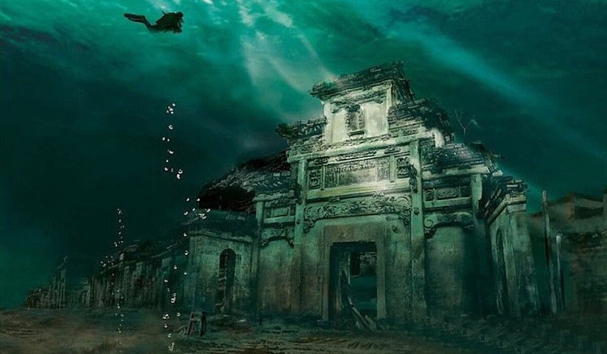 شي تشنج مدينة كاملة في باطن بحيرة صينية