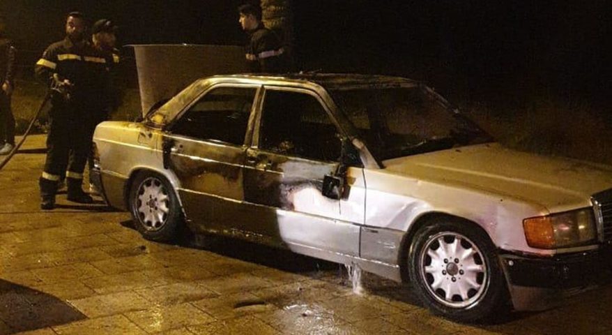 سيارة وسام جهير المحترقة