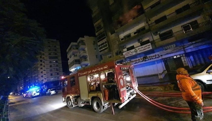 حريق في شقة طرابلس