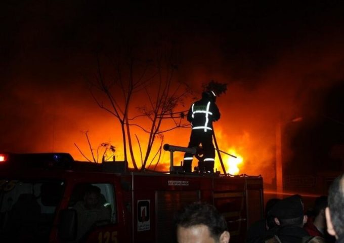 حريق سوق مهاباد