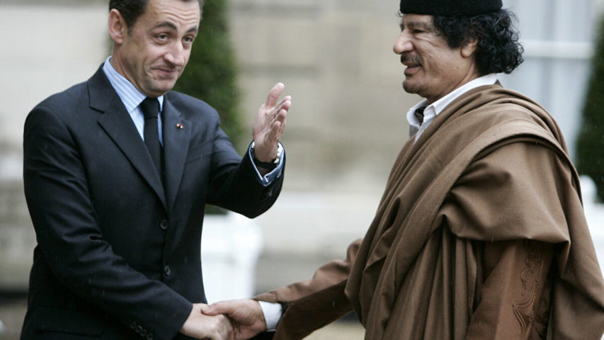 ساركوزي معمر القذافي