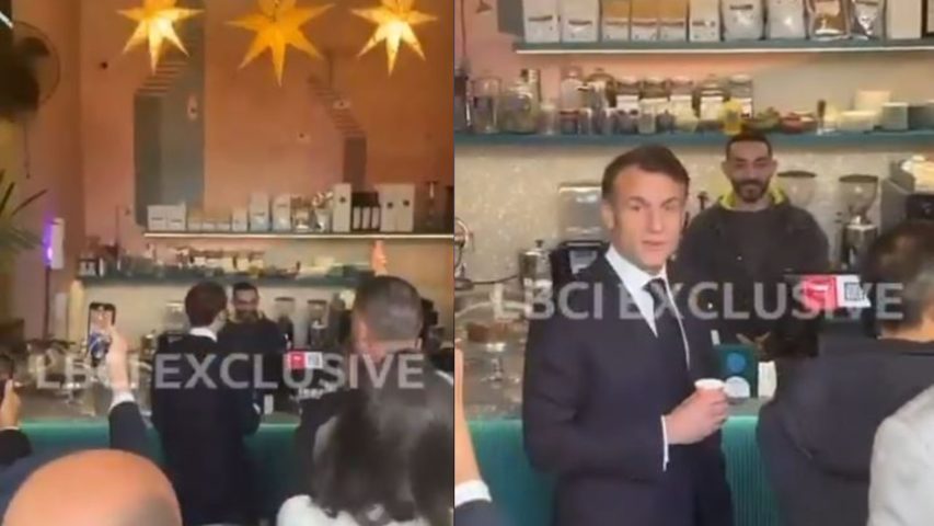 Emmanuel Macron in Gemmayzeh
