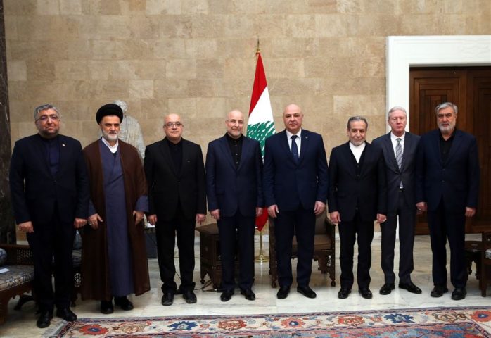 رئيس الجمهورية والوفد الايراني