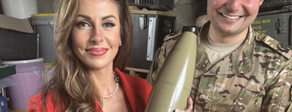 Morgan Ortagus Holding 107 mm rocket in South Lebanon (X)