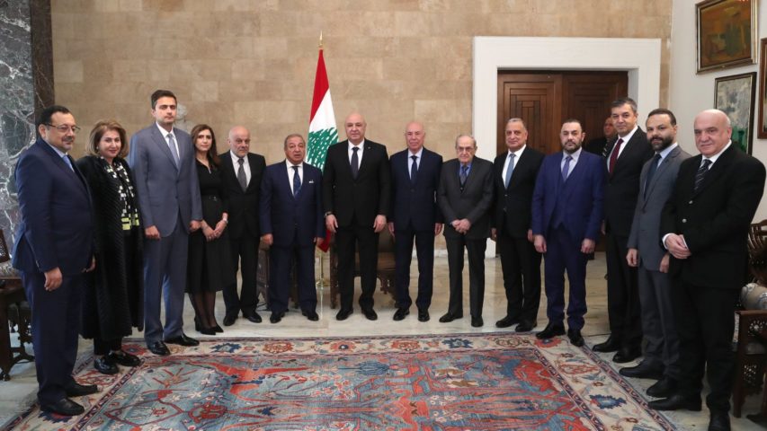 President Joseph Aoun with Press Syndicate