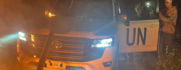 Unifil vehicle destroyed on Beirut Airport road