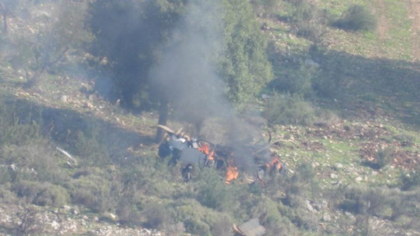 Israeli Airstrike Vehicle Kfarsir Froun Srifa South Lebanon