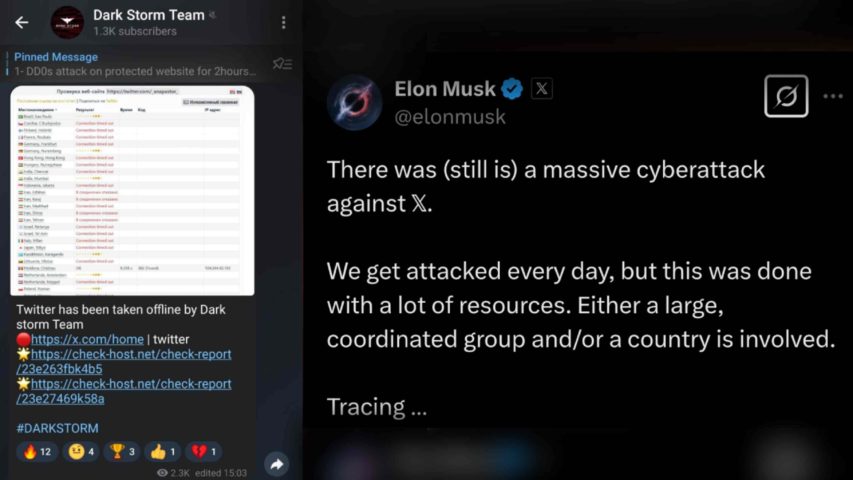  دارك ستوم .. المجموعة المؤيدة للفلسطينيين ترهق إكس وإيلون ماسك طوال النهار