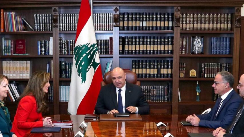 جوزاف عون ومورغان أورتيغاس