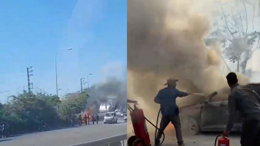 Ghazieh Car Fire