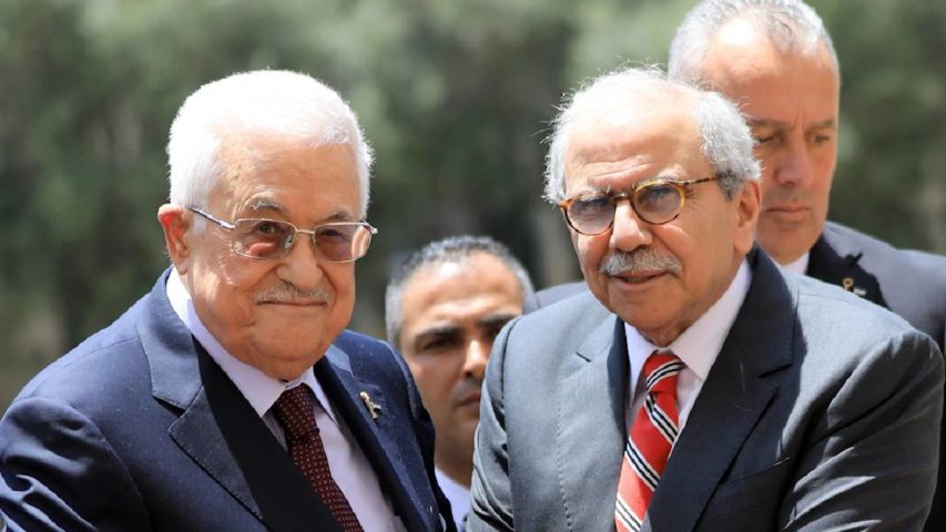 نواف سلام ومحمود عباس