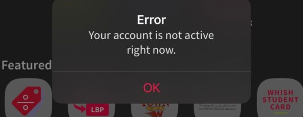 Closed Whish Money Account