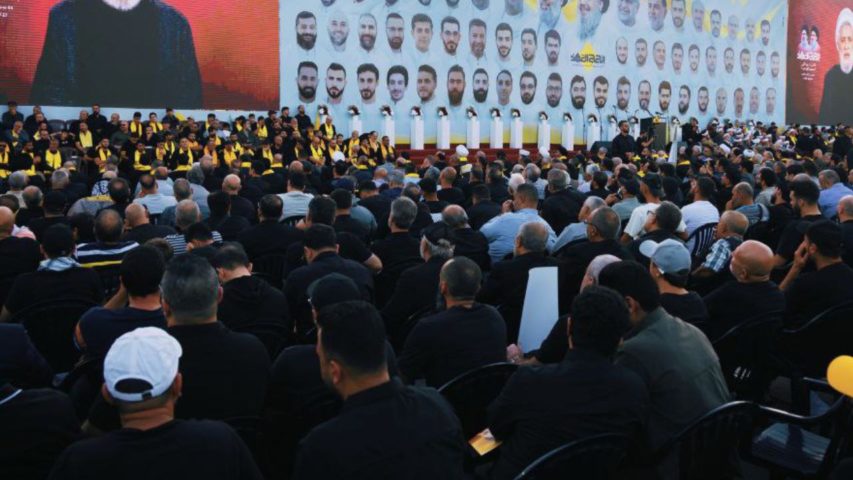 Qassem during Nasrallah 1st memorial